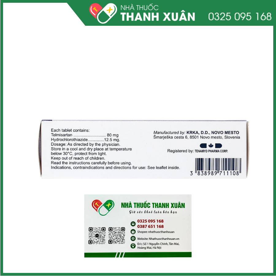 Tolucombi 80mg/12,5 mg Tablets điều trị tăng huyết áp vô căn